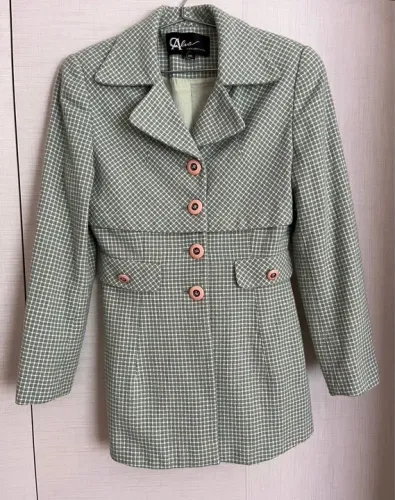 Casaco feminino xadrez verde