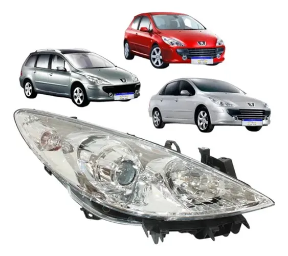 Farol Peugeot 307 2007 2008 2009 2010 2011 2012 Cromado Ld