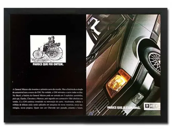 Monza Classic - Quadro decorativo com propaganda original de revista - 1986 1987 1988 1991