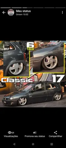 Roda aro 17 Gm Corsa Classic Prata 4x100 tala 6