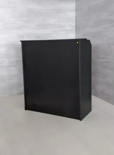 balcão para recepção reto vallet simples preto