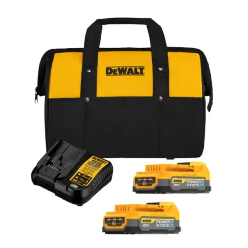 Kit 2 Baterias 20V 1.7Ah Max* Compacta Powerstack com Carregador e Bolsa Dewalt DCBP034E2