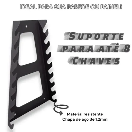 Suporte Para Ferramentas Chave De Boca 8 Encaixes Combinados - Aço 1.2mm