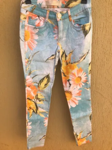 Calça Estampada Com Flores Da Lança Perfume (Usado)