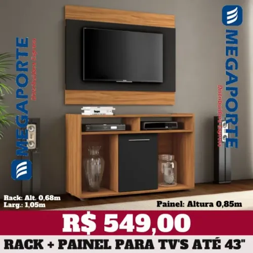Rack + Painel para Televisão até 43" (NOVO) Entrega Grátis!