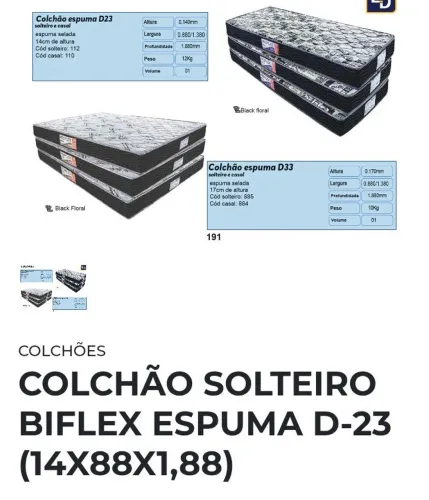 Colchão Biflex solteiro D23