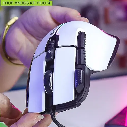 Mouse Gamer com Fio 7.200 Dpi, 9 Botões, Led RGB, Sensor Instant A725F - Knup Anúbis