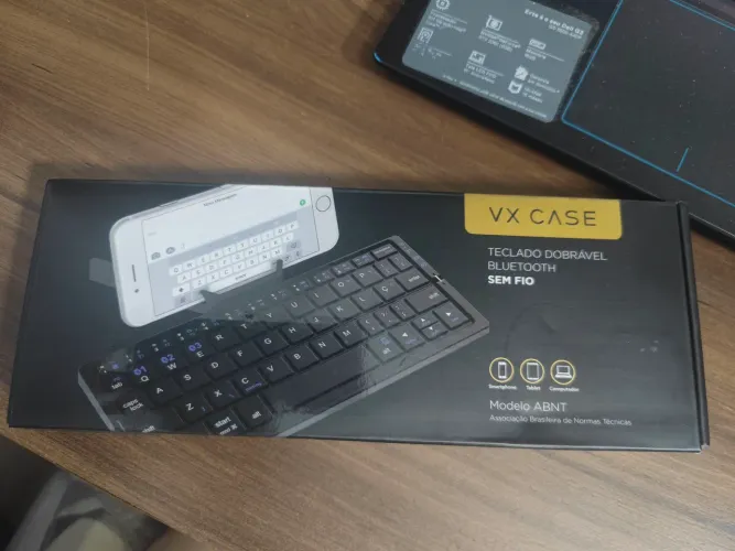 Teclado Dobrável Bluetooth Sem Fio para Celular