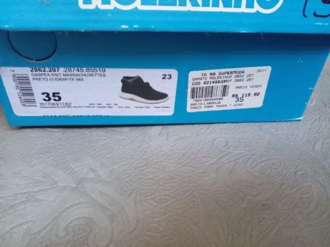 Tenis molekinho número 35 usado poucas vezes