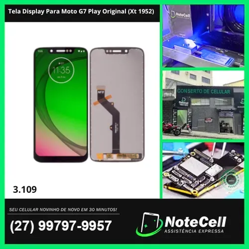 Tela Display Para Moto G7 Play Original (Xt 1952)- Instalação Expressa Em 30 Minutos!