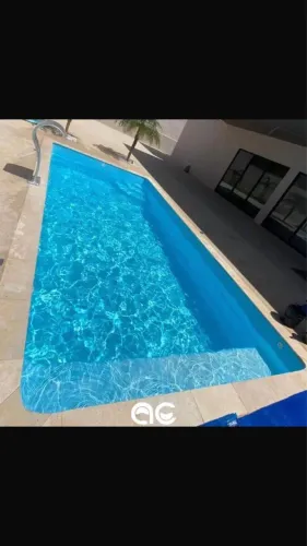 Piscina de fibra 8 metros instalada