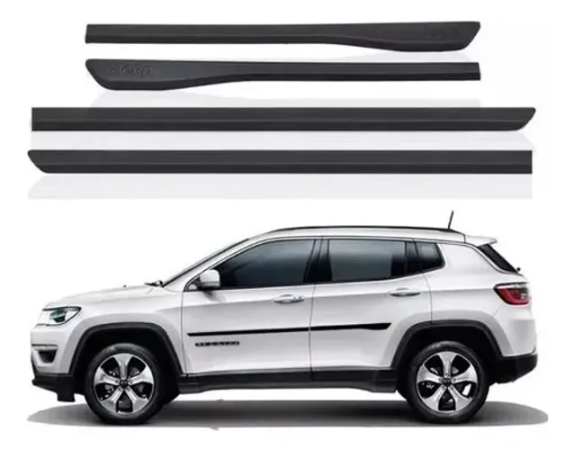Kit Friso Lateral Modelo Original Jeep Compass Preto Fosco