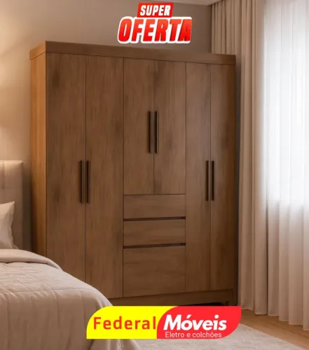 Guarda Roupa 6 Portas - Novo e com Toque Sofisticado!