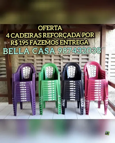 OFERTA CADEIRAS REFORÇADAS X6 FF - 4 POR MX DD R$195 ENTREGO HOJE Z2