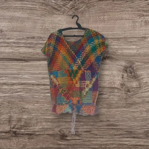 Blusa artesanal multicolorida - Tam G