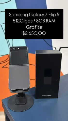  Samsung Galaxy Z Flip 5 / 512GB / 8GB / Grafite / R$ 2.650,00