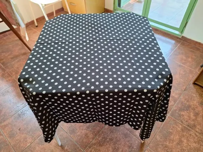 Toalhas para eventos, 25 peças, poá: preto com bolinhas brancas