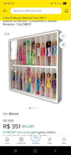 Estante Nicho para 20 Barbies
