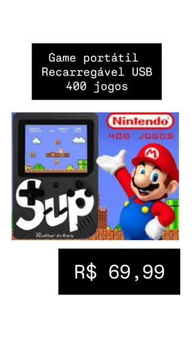 Game SUP Recarregável USB 400 jogos na memória