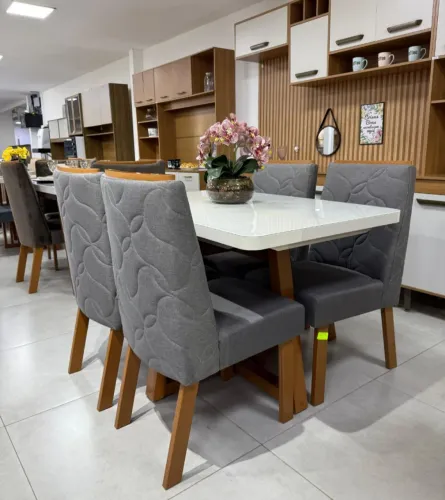 Mesa de Jantar com 4 Cadeiras 100% MDF