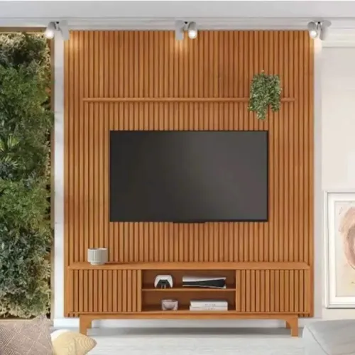 Rack + Painel Riso Cinamomo Ripado TV até 75 Polegadas rf33