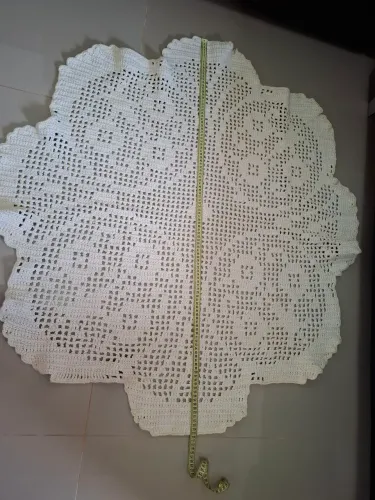 Tapete Crochê Redondo Decorativo 1m15 Novo 