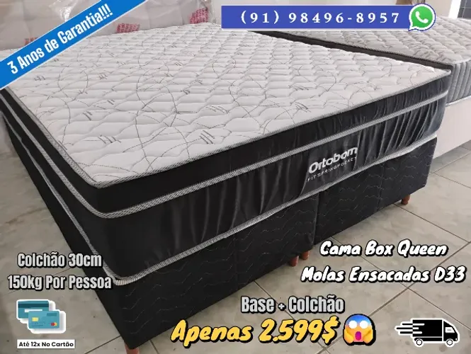 CAMA QUEEN 3 ANOS DE GARANTIA ORTOBOM