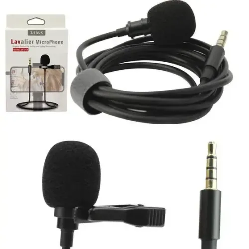 Microfone Lapela Com Fio P2 Jh-043 Para Vídeos E Áudio