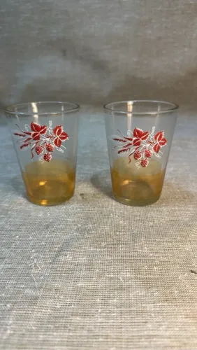 Copos de vidro decorados com design floral