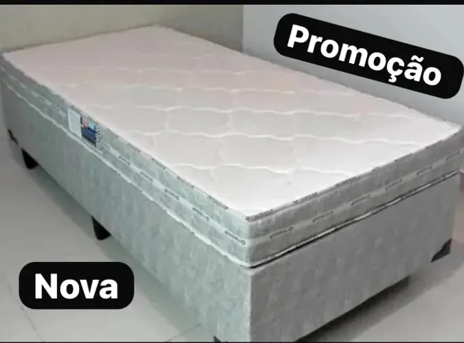 Cama box solteiro colchão e base nova