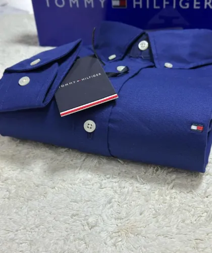 Camisa Manga Longa Oxford Tommy Hilfiger - Azul Marinho - Tam. M