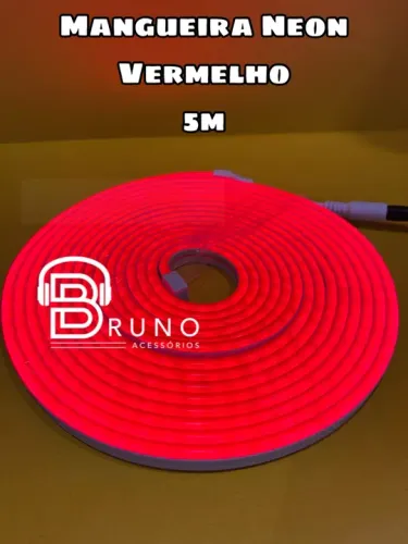 Mangueira 12V Neon Flexível 5 Metros Vermelha