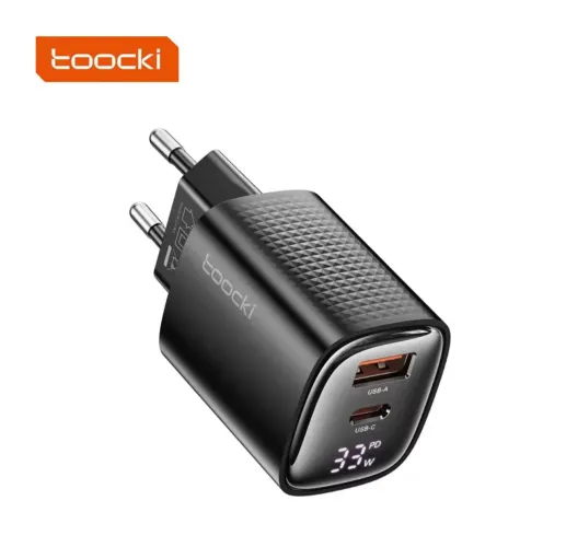 Carregador Turbo Toocki Display Gan 33w