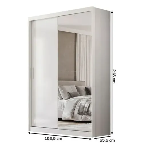 Guarda Roupa com Espelho 2 Portas 4 Gavetas 100% MDF Riva DIRETO DE FÁBRICA!