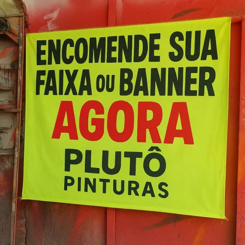Faixas, banners, pintura em muros, publicidade e propaganda 