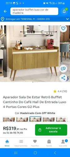 Aparador buffet pés palito, semi-novo 