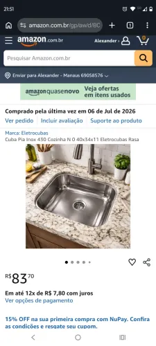 Vendo cuba de inox