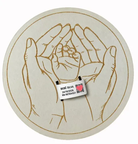 Plaquinha de MDF - Lembrança de pulseira da maternidade - 15cm