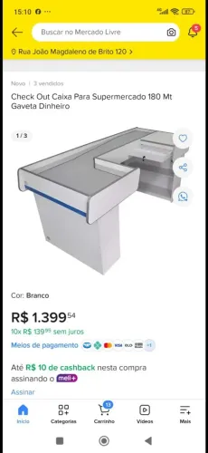 Caixa de supermercado balcão