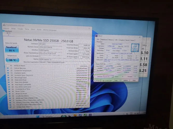 CPU i5 8600 com SSDde 512 gb e 16gb ddr4