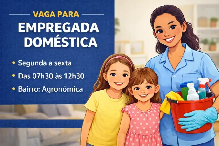 Empregada Doméstica - 7h30 às 12h30 - Agronômica/Florianópolis