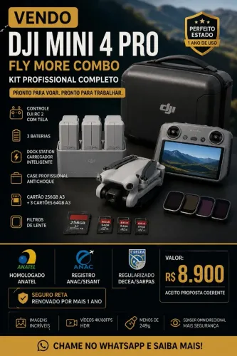 Drone DJI 4 Mini Pro Fly More Combo