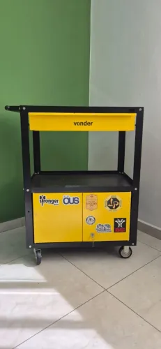 Carrinho Ferramentas Vonder Gaveta Com Chave E Rodas Preto