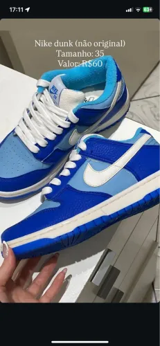 Nike dunk azul e branco