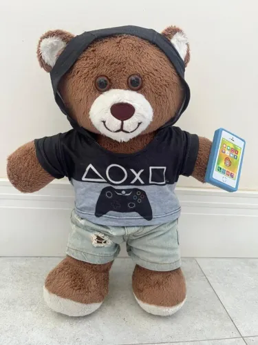 Urso Criamigos com roupa e celular