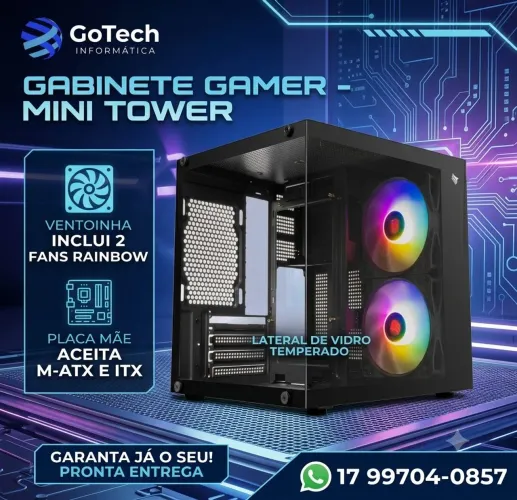Gabinete Gamer com 2 fans