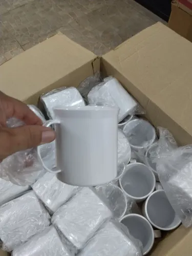 40 Canecas acrílica branca escolar