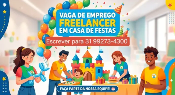 Freelancer em casa de festas infantis (monitor de brinquedos)