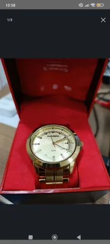 Relógio Mondaine Dourado novo na caixa