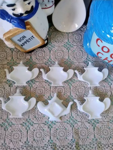 Descansos para saquinhos de chá porcelana antigos